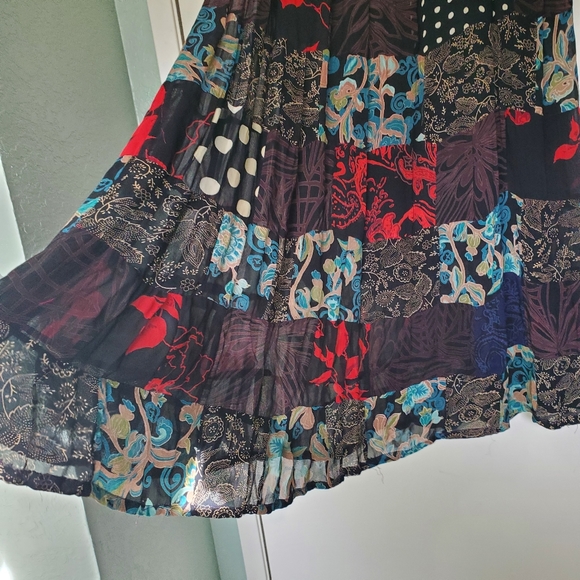 Ruby 'n' Style Boho Hippie Festival Peasant Patch Work Skirt - Picture 2 of 4